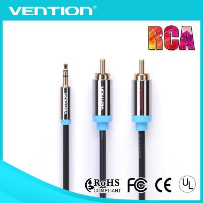 China Het mannetje aan 2RCA Mannelijke 3.5mm Stereo Audiokabelschakelaars, Goud plateerde Audioflardkabel Te koop