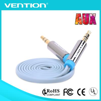 China Noodle Flat 3.5mm Stereo Audio Cable Blue 3M 10ft Cell Phone / PC Audio Cable for sale