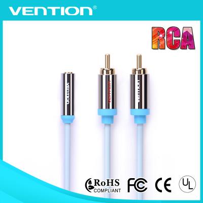 China Flexibel Wijfje aan 2 Mannelijke 3.5mm Stereo Audio de Uitbreidingskabel van RCA met Mircophone Te koop