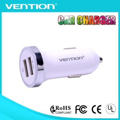 Cina Il caricatore doppio bianco dell'automobile di USB per il iPhone 5/iPad/Samsung telefona caricatori dell'automobile 2.1A/1A di DC5V in vendita