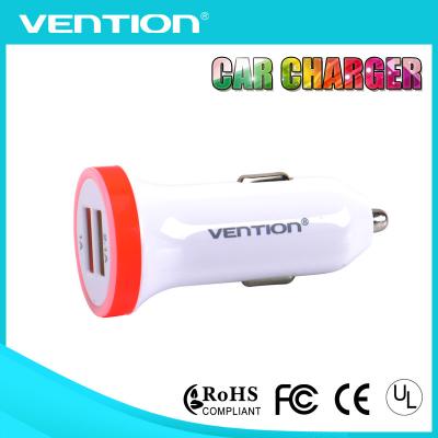 China Cargador rojo del coche del puerto dual USB para el puerto portátil del cargador USB 2 del iPhone y de la tableta en venta