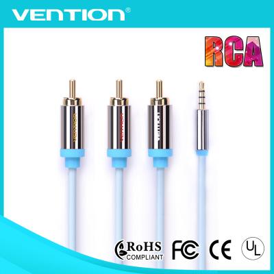 China Varón blindado del cable de vídeo del audio RCA de los 3.5MM al varón para el ordenador/sistema de pesos americano/DVD en venta