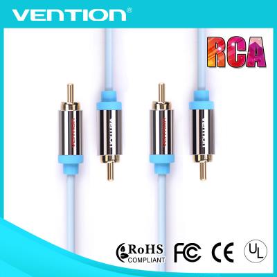 중국 남성 2 RCA 오디오 영상 케이블에 2m 남성 알루미늄 합금 포탄을 가진 Rca에 3.5 mm 판매용