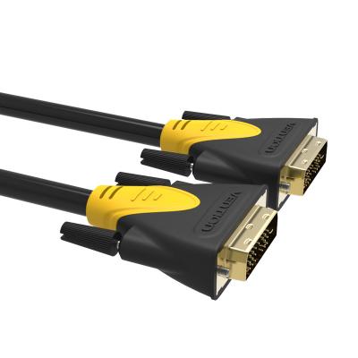 China Vention Black DVI Male To Male Cable Gold Plated Connector For Computer / TV for sale