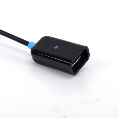 China Varón micro accionado cortocircuito del cable del Usb Otg a la hembra para el cojín androide en venta