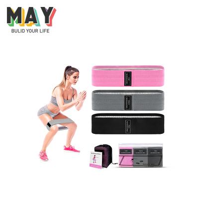 China Home Exercise Factory Fitness Custom Set 3 Exercise Fabric Resistance Bands for sale