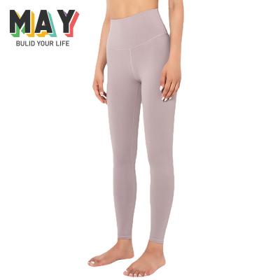 China Breathable Yoga Suit Nude Yoga Pants Women High Waist Hip Lift Running Tight Stretch Fitness Pants for sale