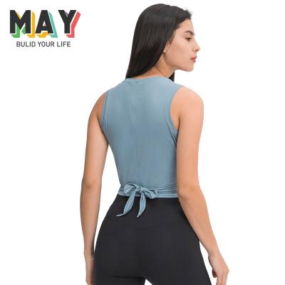 China Breathable Front Back Cross Piece Solid Color Yoga Strap Hygroscopic Sweat Fitness Yoga Suit for sale