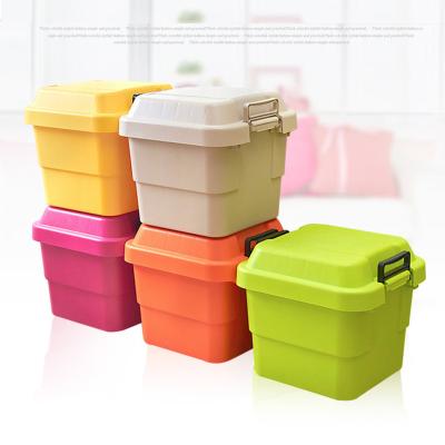 China Wholesale Large Medium Size Plastic Bin Stocked Colorful Storage Box For Car /clothes /toy for sale