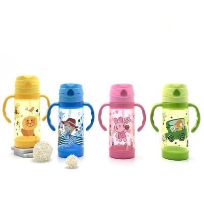 China Sustainable 450ml Kids Straw Plastic Water Cup Customized PP Eco-friendly School Drinking Water Bottle for sale