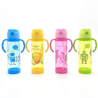 China 550ml School Children Girls Kids Plastic Straw Water Bottles Customized Viable Water Bottles for sale