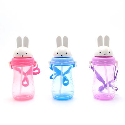 China Sustainable Fashion Colorful 350ml Water Bottles Customized Kids Straw Water Cup for sale