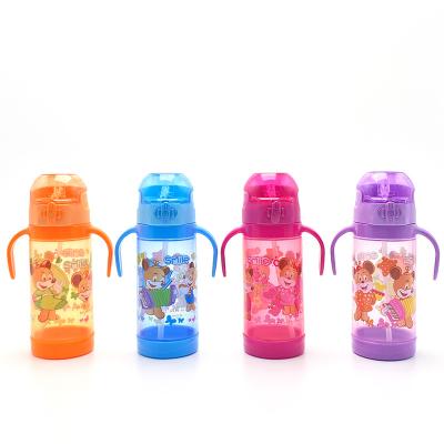 China Sustainable Fashion Colorful 450ml Water Bottles Customized Kids Straw Water Bottle for sale