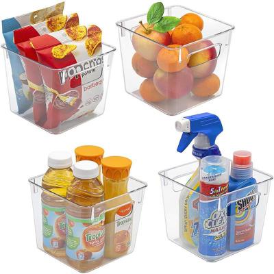 China Food Organizer for Plastic Fridge PET Fridge Organizer Transparent Sundries Refrigerator Clear Storage Box for sale