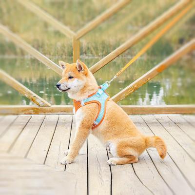 China Wholesale Customized Viable Soft Breathable Dog Harness Mesh Adjustable Durable Pet Harness Leash Set for sale