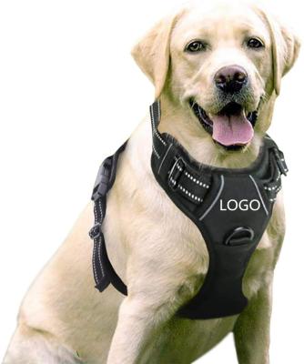 China Viable Hot Sale Dog Harness Vest Customized Dog Harness With Logo Reflective Adjustable Handle for sale