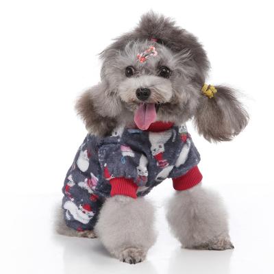 China Stocked Christmas Design Dog Belly Pad Clothes Small Pet Outdoor Activities Clothing Thickened Clothes For Winter for sale