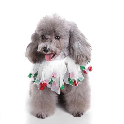 China Breathable Colorful Cute Accessary Stocked Pet Collar Scarf Soft Net Yarn Neck Collar Halloween Christmas Costume Accessary For Dogs Puppy Cats for sale