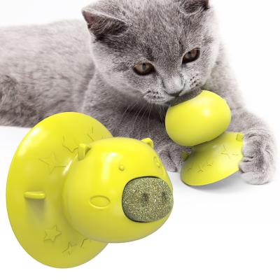 China Viable Hot Selling Pet Chew Toys Pig Shaped Cat Toothbrush Toys Mint Sucker Cat Licking Toy for sale