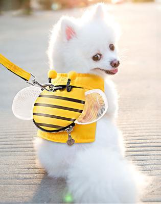 China DETACHED Winter Warm Dog Clothes Yellow Halloween Bees Dog Vest Pull Rope Clothes for sale