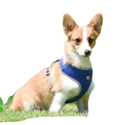 China Padded Breathable Adjustable Reflective Vest Mesh Chest Straps Dog Harness Vest Leash Set for sale