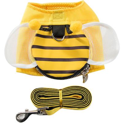 China Pet Products Chest Strap Cat Walking Chain Lovely Bee Vest Dog Traction Rope Chain Dog DETACHED Rope for sale