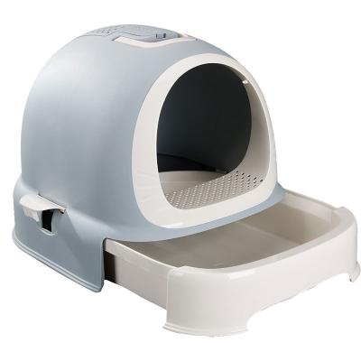 China Sustainable Intelligent Plastic Pet Cat Litter Box Automatic Refillable Cleaning Cat Toilet for sale