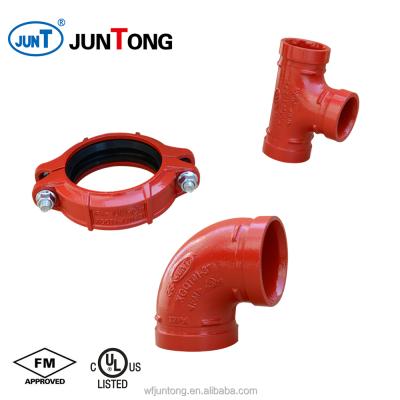 China Fire Fighting System UL FM CE Approved Ductile Iron Grooved Coupling And Pipe Fittings for sale