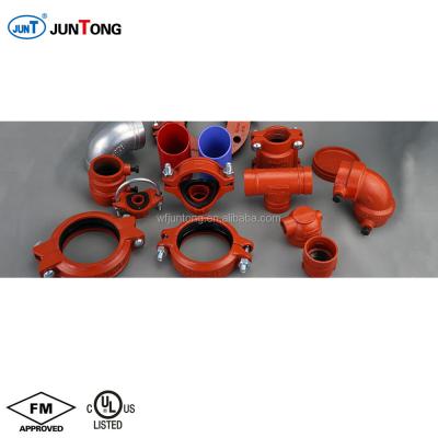 China Fire Protection Systems UL ULc FM CE Approved Malleable Iron Grooved Pipe Fittings And Grooved Fitting for sale