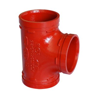 China Ductile Iron 114.3 Grooved Equal Iron Fire Fighting Pipe Fitting Tee for sale