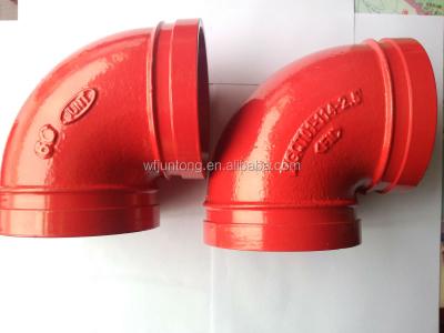 China Iron FM UL CE Approved Grooved Fittings And Couplings 90 Degree Elbow Pipe Fitting for sale