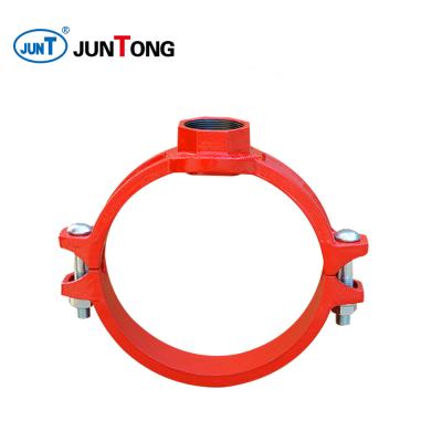 China Iron vending ductile iron or galvanized or epoxy coated fluted threaded meachanical tee for sale