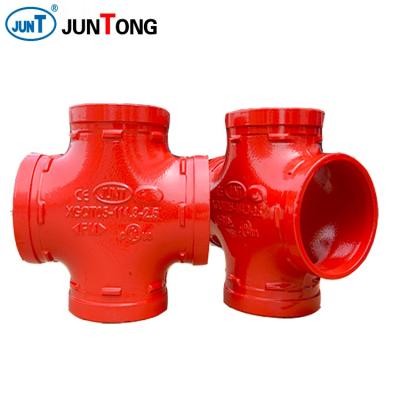 China Connect Pipes FM UL CE Approved Pipe Fittings 4 Way Grooved Cross Union for sale