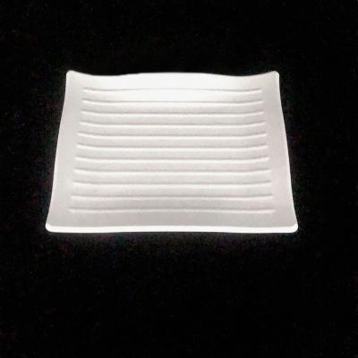 China Sustainable square dinner plates melamine, restaurant melamine plate, black melamine plates for sale