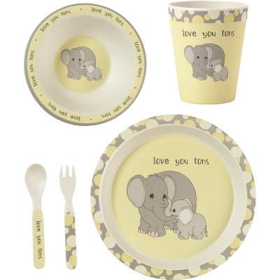 China Disposable Eco Friendly Biodegradable Bamboo Fiber Tableware For Kids , Healthy Tableware For Kid for sale