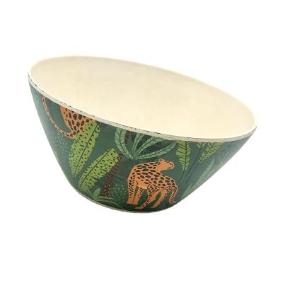 China Sustainable Natural Fiber Round Biodegradable Bamboo Fiber Bowl Bamboo Serving Dish Bowl for sale