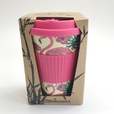 China Sustainable Promotional Reusable Bamboo Fiber Coffee Mug Cup Natural Bamboo Bamboo To Go Cup for sale