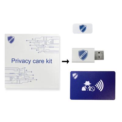 China Protect Universal Privacy Message Cover Zipper RFID Blocker Card Mobile Phone USB Data Blocker Privacy Care Kit for sale