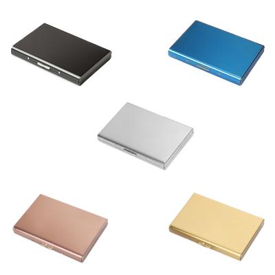 China Fashion Aluminum Hard Case Money Clip Wallet Card Custom Aluminum RFID Cut Metal Wallet Credit Card Holder for sale