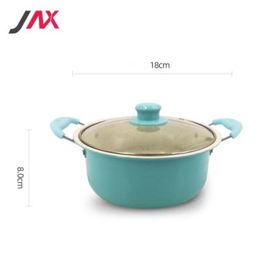 China New Kitchen Tools Gift Sustainable Steel Economical Cookware Set Blue Pan For Gas Stove for sale