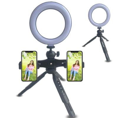 China Dimmable Led Mini Selfie Circle Ring Light with Tripod Stand Phone Holder for Makeup Photography Video Lighting for sale