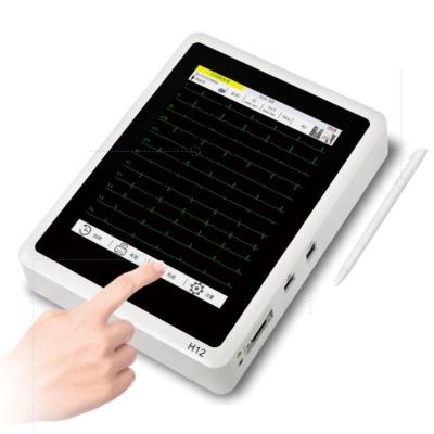 China 12 Lead ECG Waveform 10.4 Inch LED Touch Screen 12 Channel Acrylic ECG Machine for sale