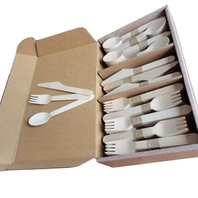 China Birch Wood Disposable Wooden Cutlery Set Birch Wood Disposable Cutlery Set for Hot Sale for sale