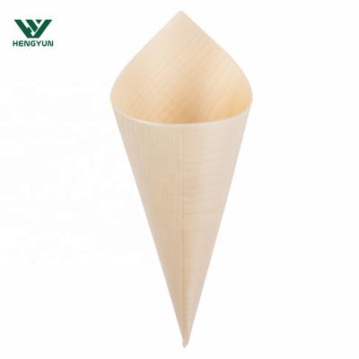 China Disposable Biodegradable Plant Fruit Wooden Dry Cone for sale