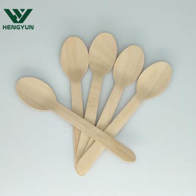 China 100% natural eco-friendly birch wood factory producing disposable wooden spoon for sale