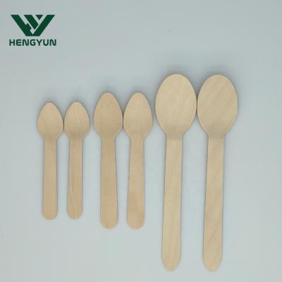 China Environmental protection factory direct sale disposable wooden spoon flat spoon HY-1401 for sale