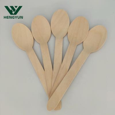 China Professional Production Dry Polished Disposable Wooden Spoon HY-1401 for sale