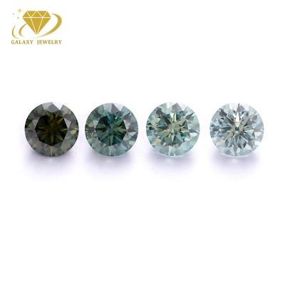 China Color Play or Fire Wholesale Price VVS Diamond Moissanite Blue Green Color Loose Moissanite Stone Round Brilliant Cut For Making Jewelry for sale