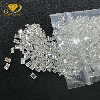 China Color Play or Fire Synthetic VVS White DEF Color Baguette Cut Moissanite Small Melee Size 1.5*2mm to 3*5mm Loose Moissanite Diamonds for sale