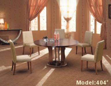 China Gelaimei Upholstery Hotel Restaurant Furniture Wooden 5 Person Dining Room Table for sale